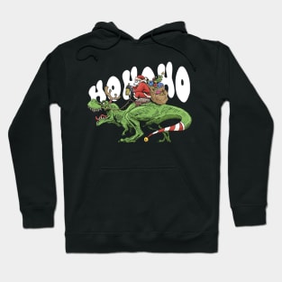 Santa rode t-rex Hoodie